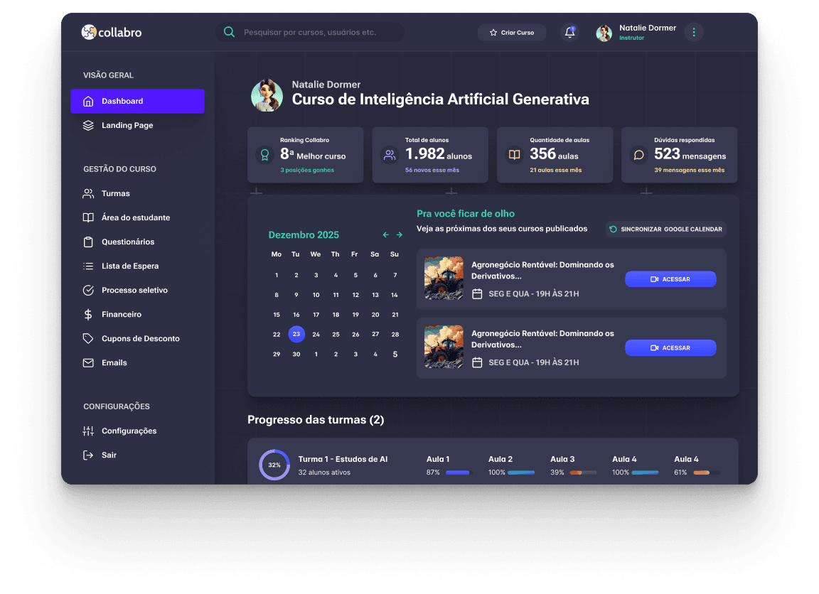 Imagem - Dashboard instrutor